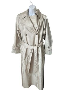 FLEET STREET PETITE, Beige Trench Coat rain with Belt - Sz 6P